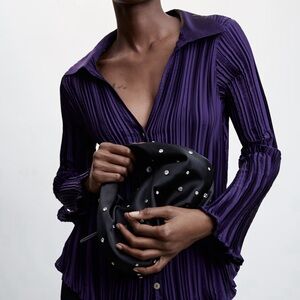 Mango Purple Button Up